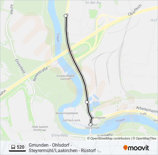 520 Route Schedules Stops Maps Steyrerm hl Traunbr cke Updated 