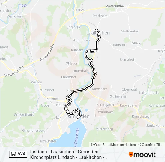 524 Bus Line Map