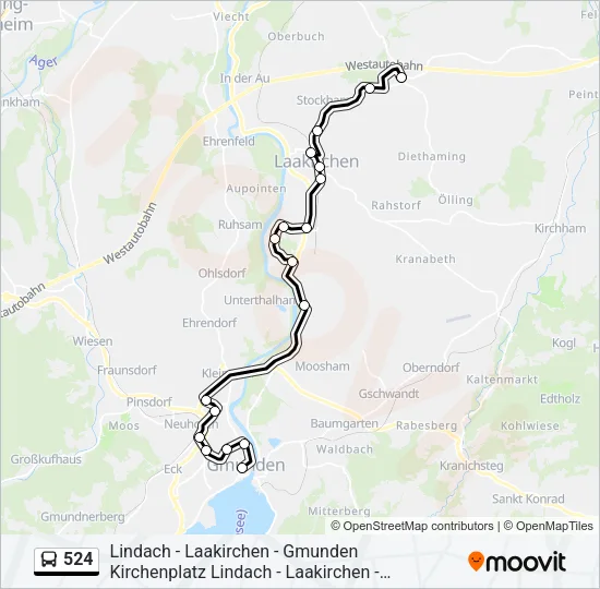524 Bus Line Map