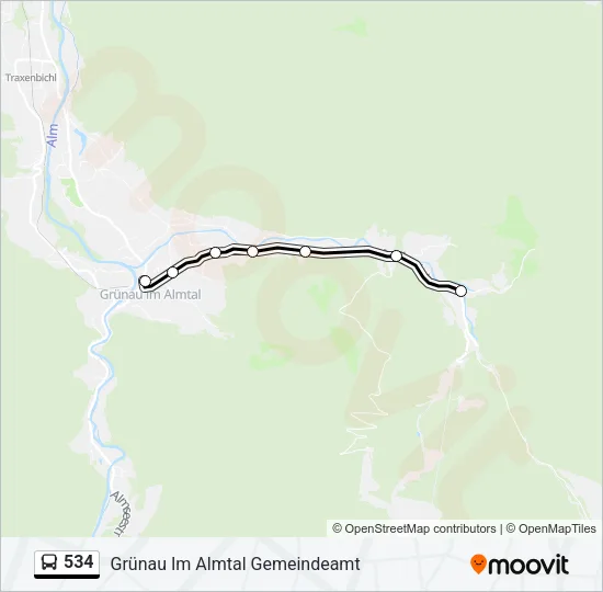 534 Bus Line Map