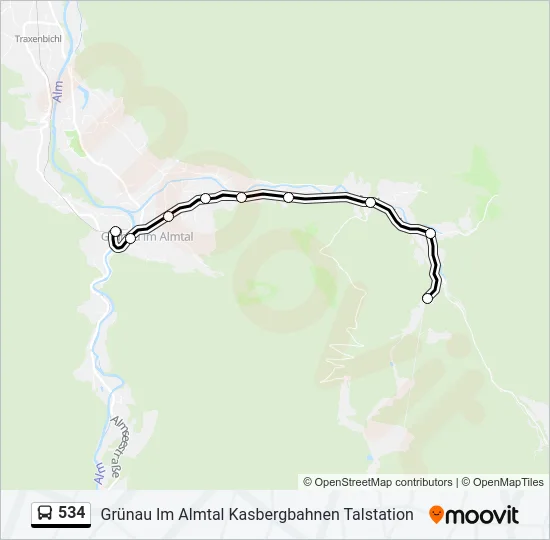 534 Bus Line Map