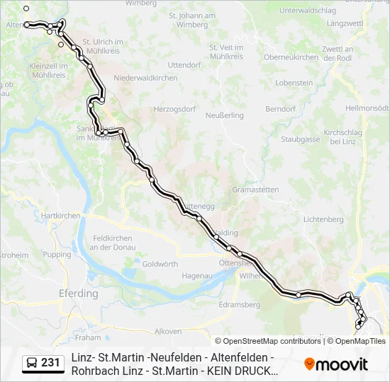 231 Route: Fahrpläne, Haltestellen & Karten - Linz/Donau Hauptbahnhof ...