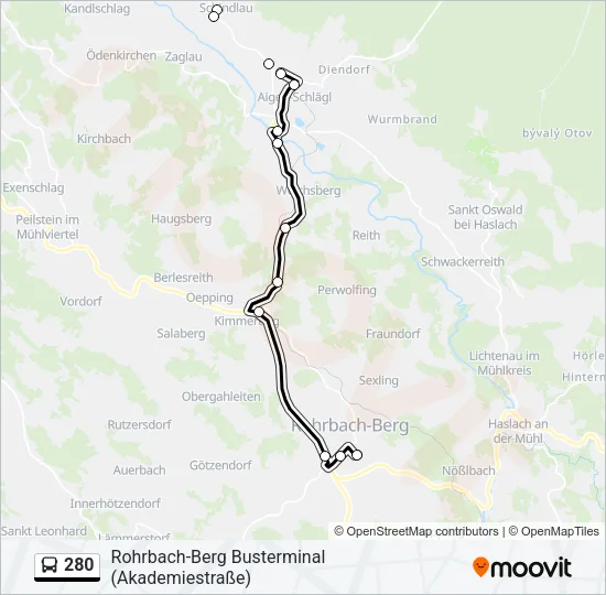 280 Bus Line Map