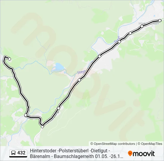 432 Bus Line Map