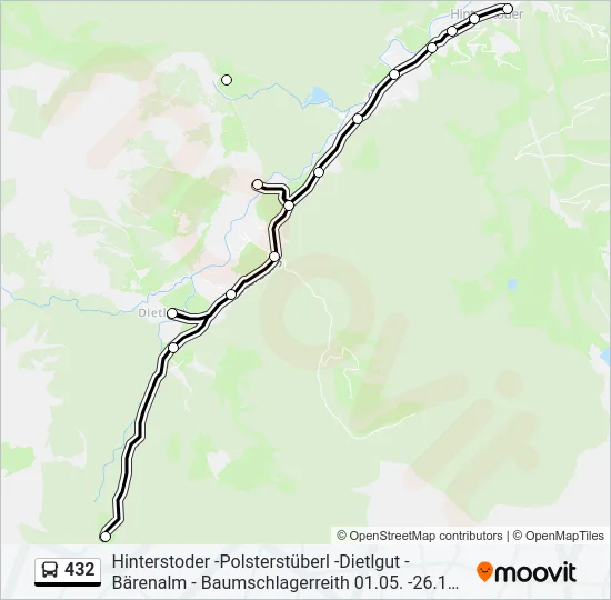 432 Bus Line Map