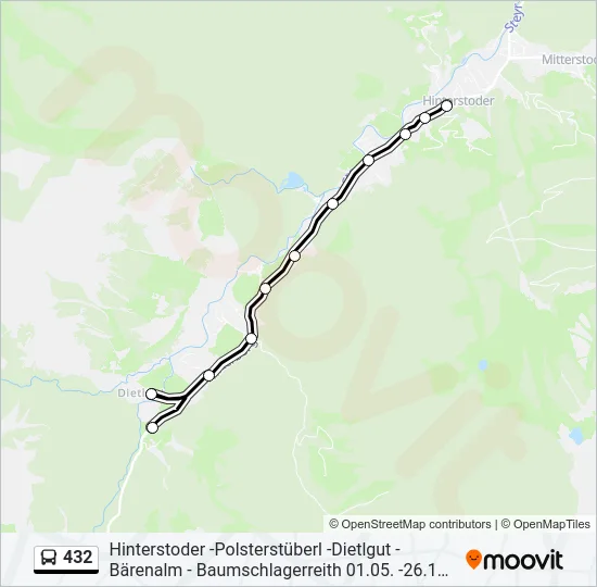 432 Bus Line Map