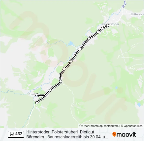 432 Bus Line Map