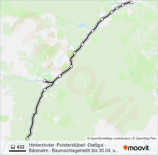 432 Bus Line Map