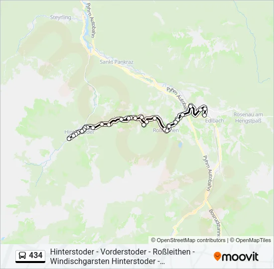 434 Bus Line Map