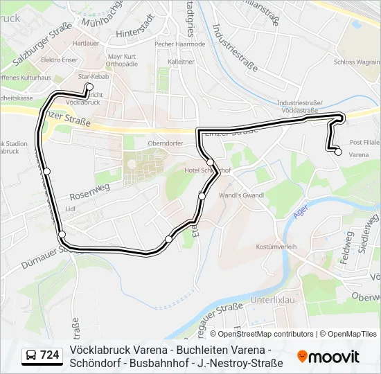 724 Bus Line Map