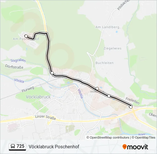 725 Bus Line Map