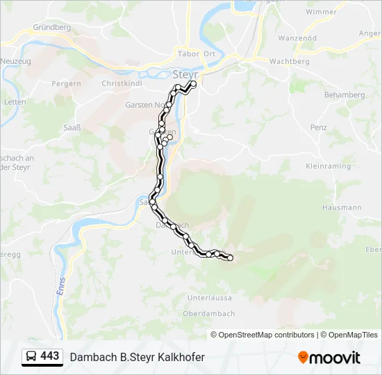 443 Bus Line Map