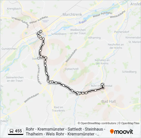 455 Bus Line Map