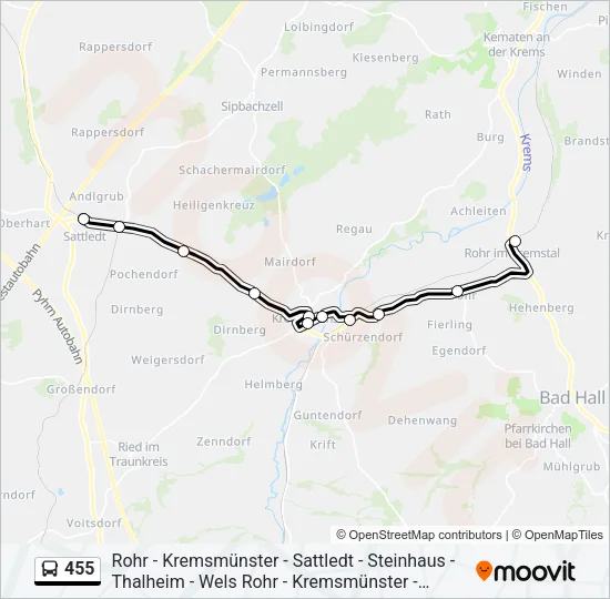455 Bus Line Map