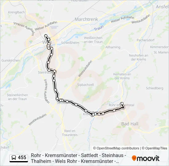455 Bus Line Map