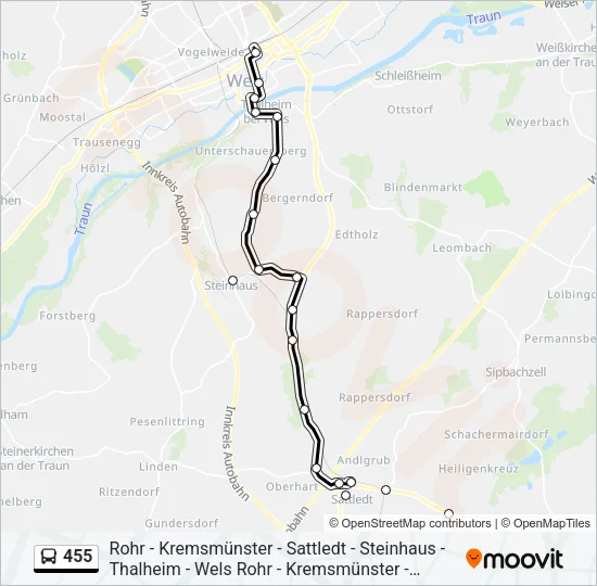 455 Bus Line Map