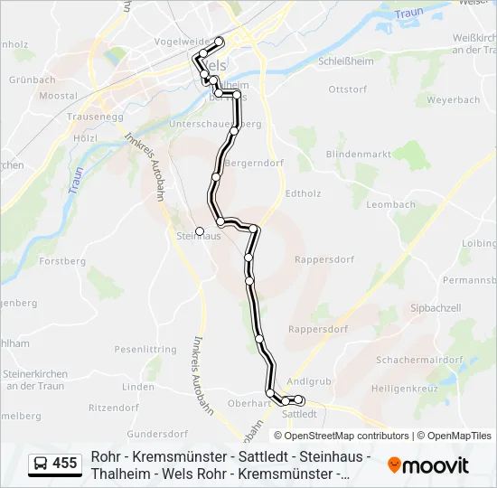 455 Bus Line Map