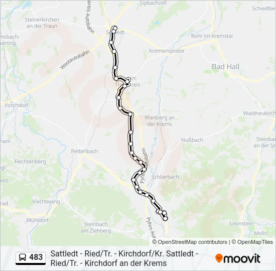 483 Bus Line Map