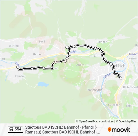 554 Route: Fahrpläne, Haltestellen & Karten - Bad Ischl Krankenhaus ...
