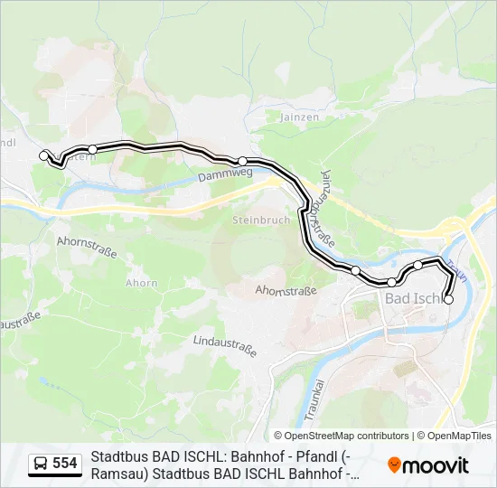 554 Bus Line Map