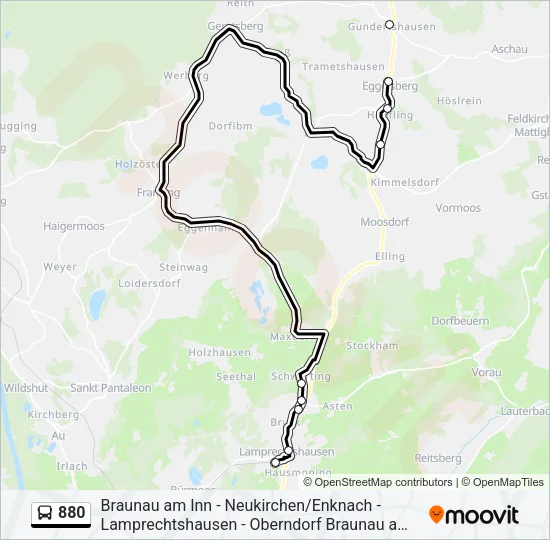 880 Bus Line Map