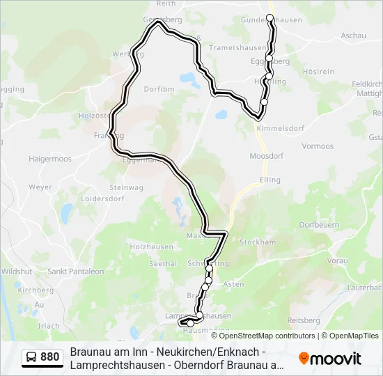 880 Bus Line Map
