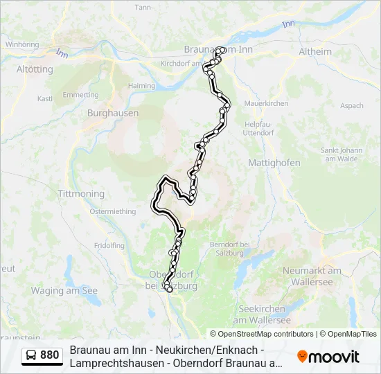 880 Bus Line Map