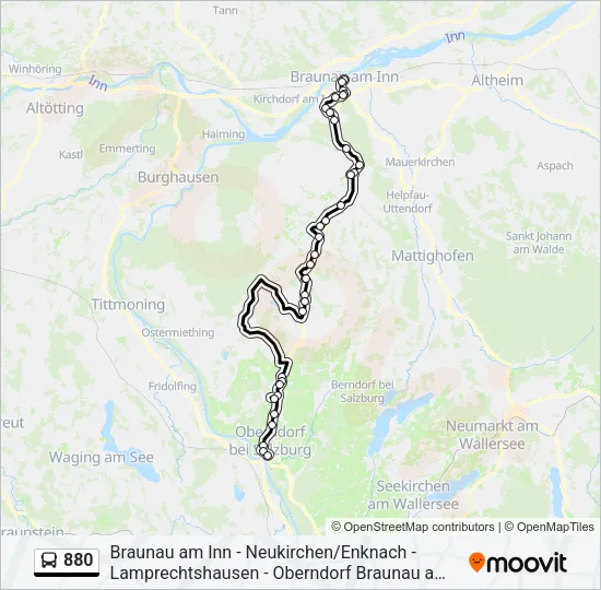 880 Bus Line Map