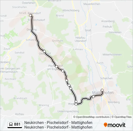 881 Bus Line Map