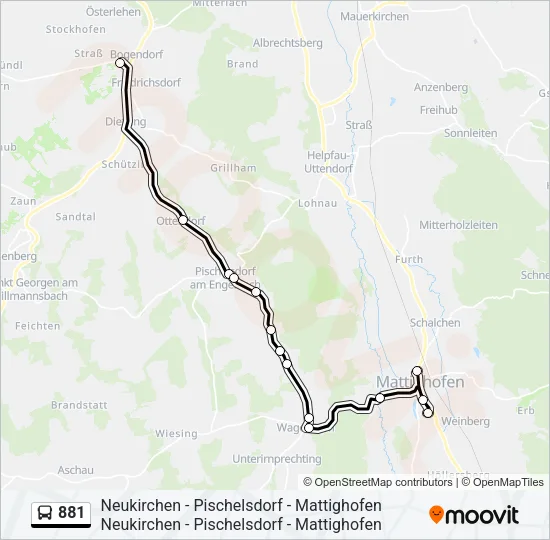 881 Bus Line Map