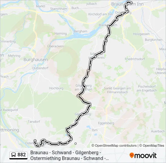 882 Bus Line Map