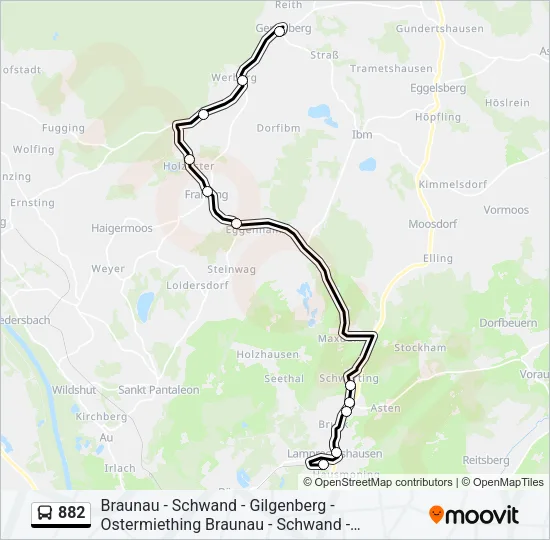 882 Bus Line Map