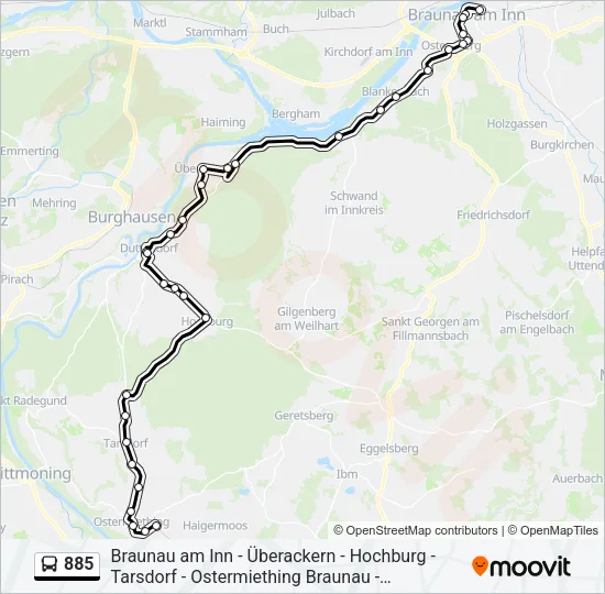 885 Bus Line Map