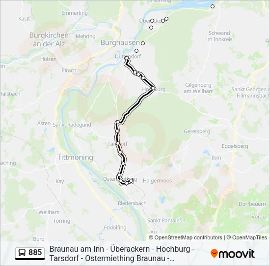 885 Bus Line Map