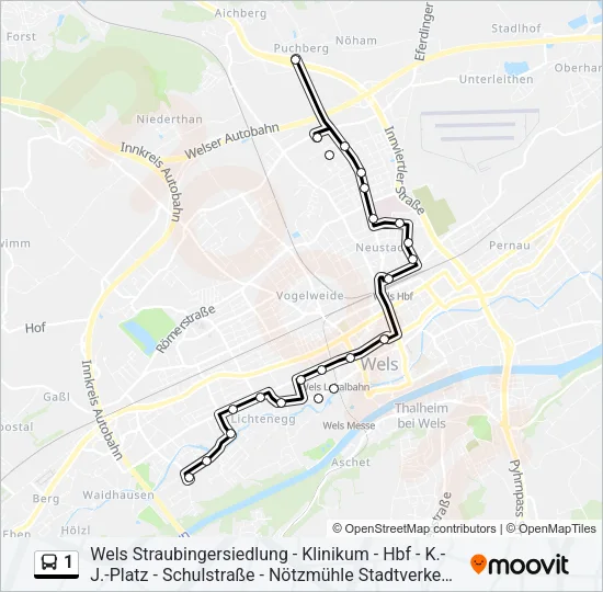 1 Bus Line Map
