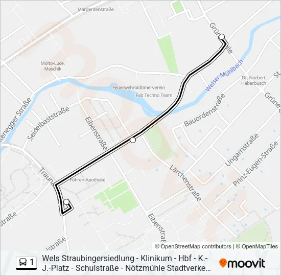 1 Bus Line Map