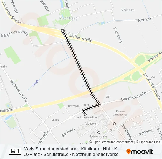 1 Bus Line Map