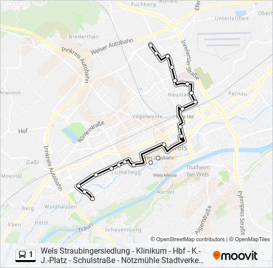 1 bus Line Map