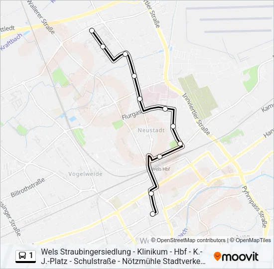 1 Bus Line Map