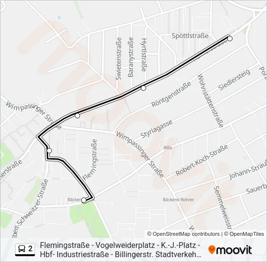 2 Bus Line Map