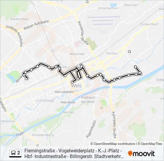 Buslinie 2 Karte