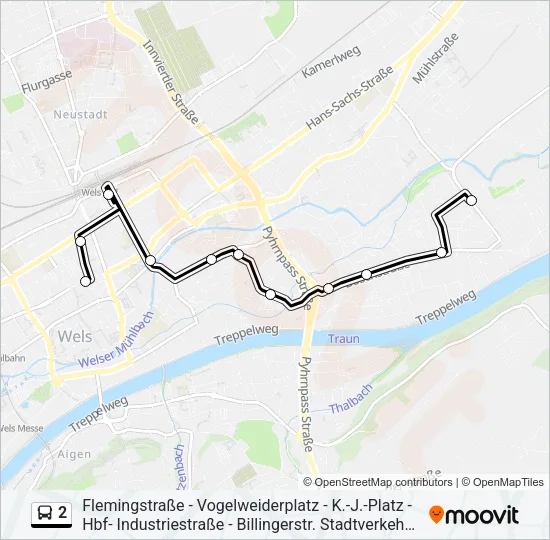 2 Bus Line Map