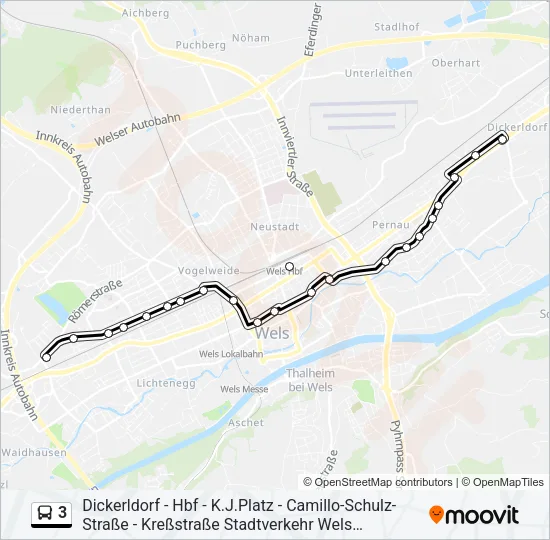 3 Bus Line Map