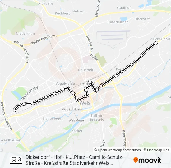 3 Bus Line Map