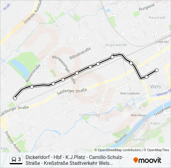 3 Bus Line Map
