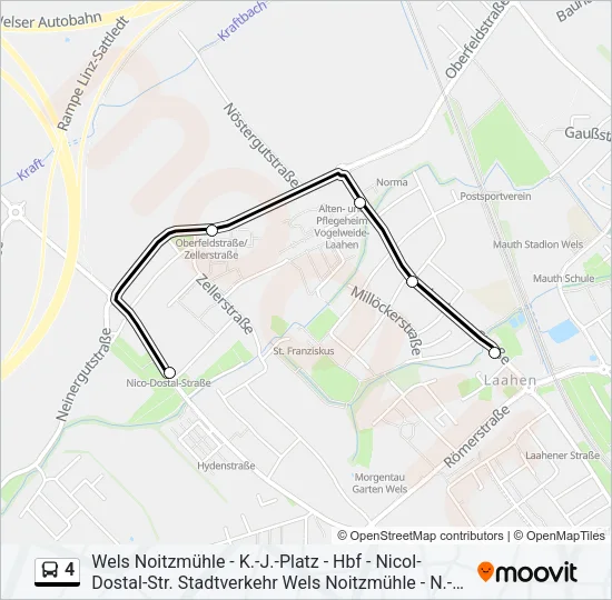 4 Bus Line Map