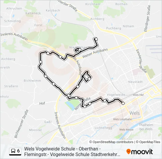 6 Bus Line Map