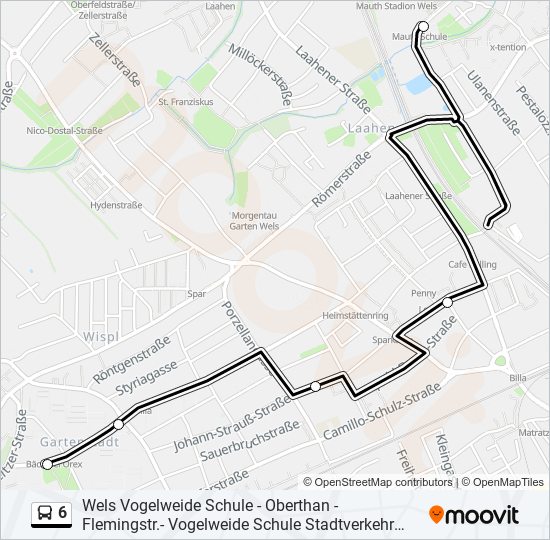 6 bus Line Map