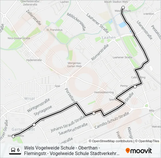 6 Bus Line Map