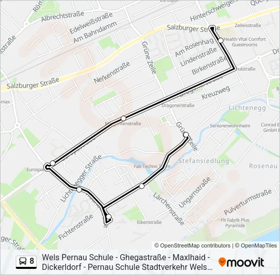 8 Bus Line Map